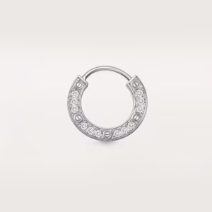 LOVE SINGLE HOOP EARRING, PAVED